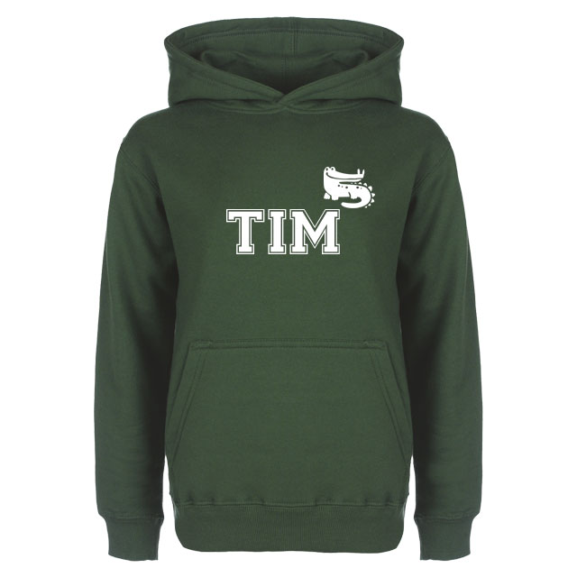 Hoodie capuchon sweater met naam bedrukt forest groen Hoodie Forest