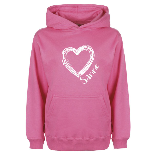 Hoodie capuchon sweater met naam bedrukt roze Hoodie Roze