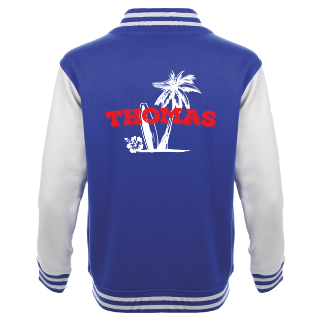 Baseball vest met je naam bedrukt blauw met naam achter Baseball vest Blauw