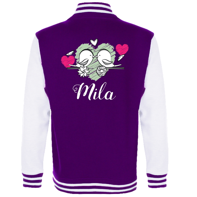 Baseball vest met je naam bedrukt paars met naam achter Baseball vest Paars