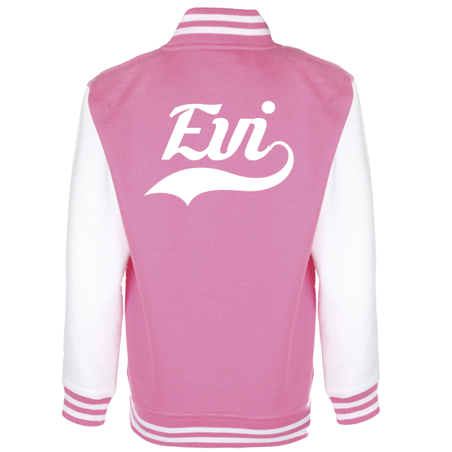 Baseball vest met je naam bedrukt roze met naam Baseball vest Roze