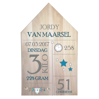 Geboortepaneel huis Jongen