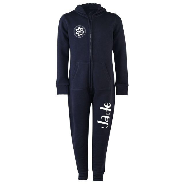 Junior onesie all in one met naam bedrukt navy Onesie Navy