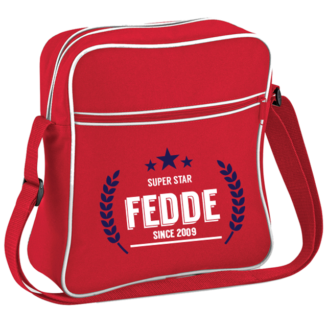 Schoudertas retro met naam rood Schoudertas Rood