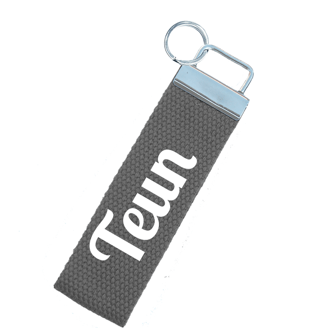 Sleutelhanger met naam grijs biebels Sleutelhanger Grijs