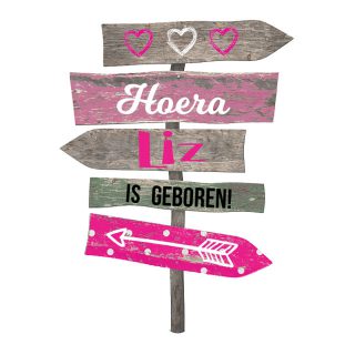 Geboortesticker Wegwijzer meisje