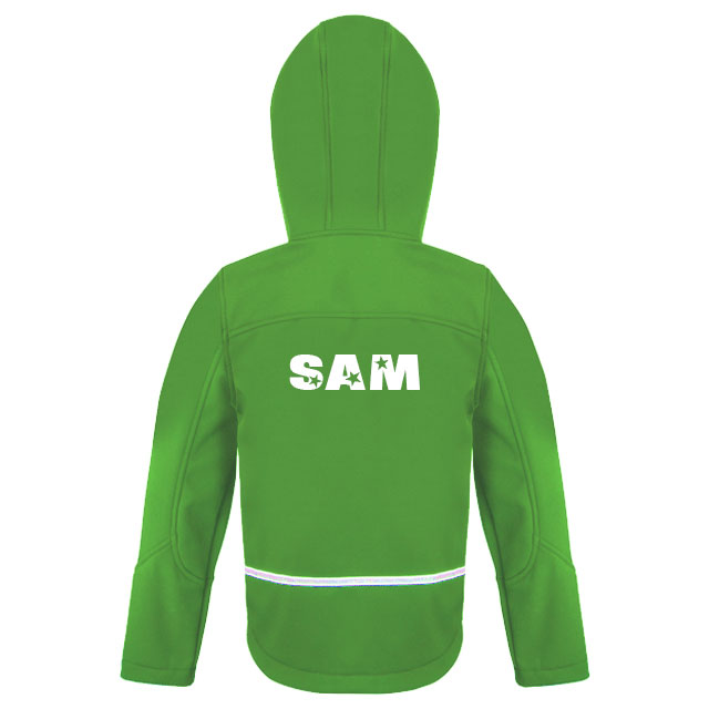 Softshell jas met naam bedrukt groen Softshell jas Groen