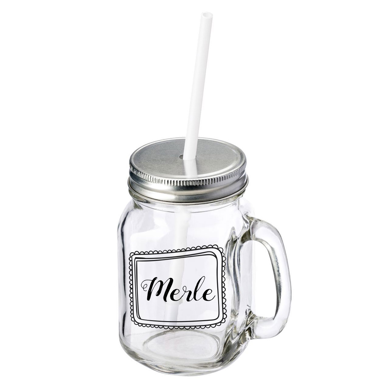 Mason jar met naam bedrukt Mason jar