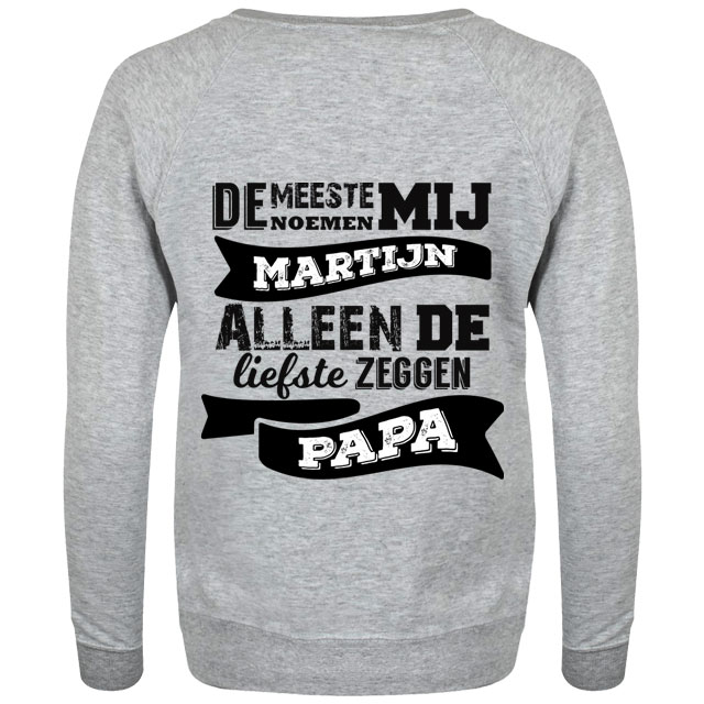 Sweater met je naam bedrukt grijs Sweater Grijs