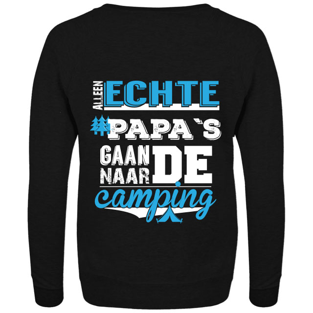Sweater trui met je naam bedrukt zwart camping Sweater Volwassen