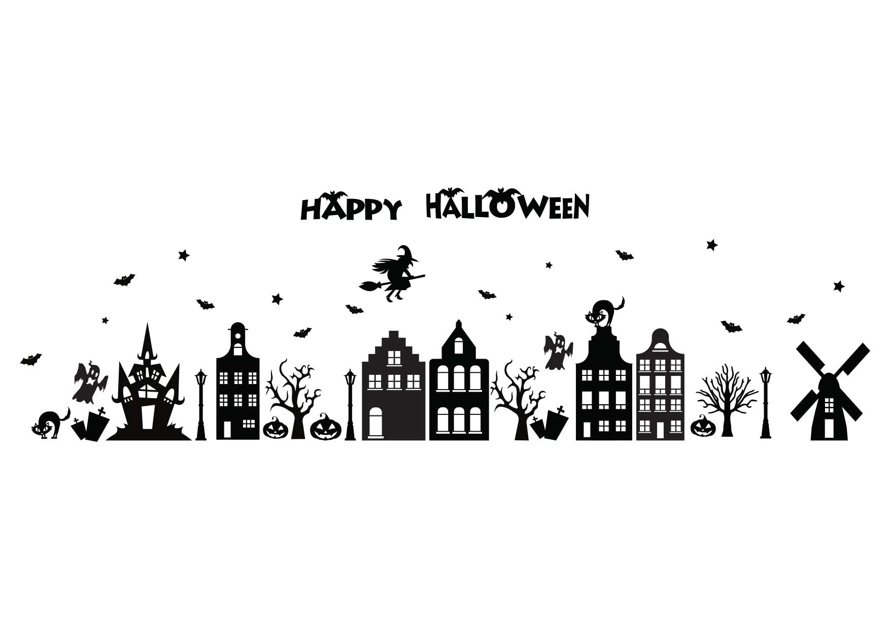 Halloween grachtenpandjes raamsticker Sticker Halloween