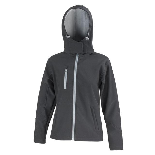 Softshell jas dames met je naam bedrukt zwart Softshell jas Zwart