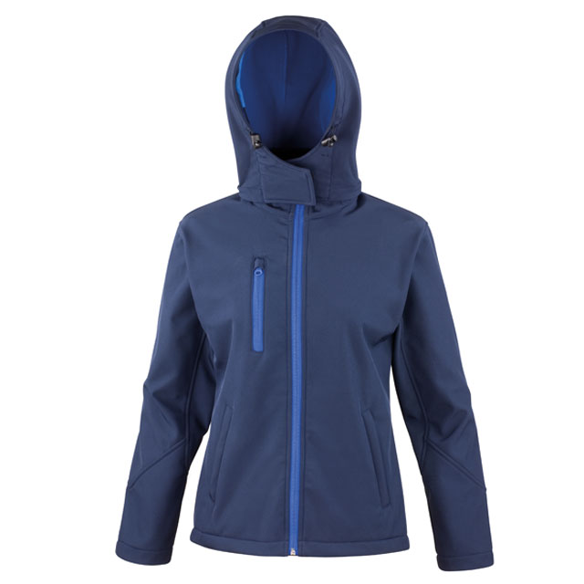 Softshell jas dames met naam bedrukt navy Softshell jas Navy