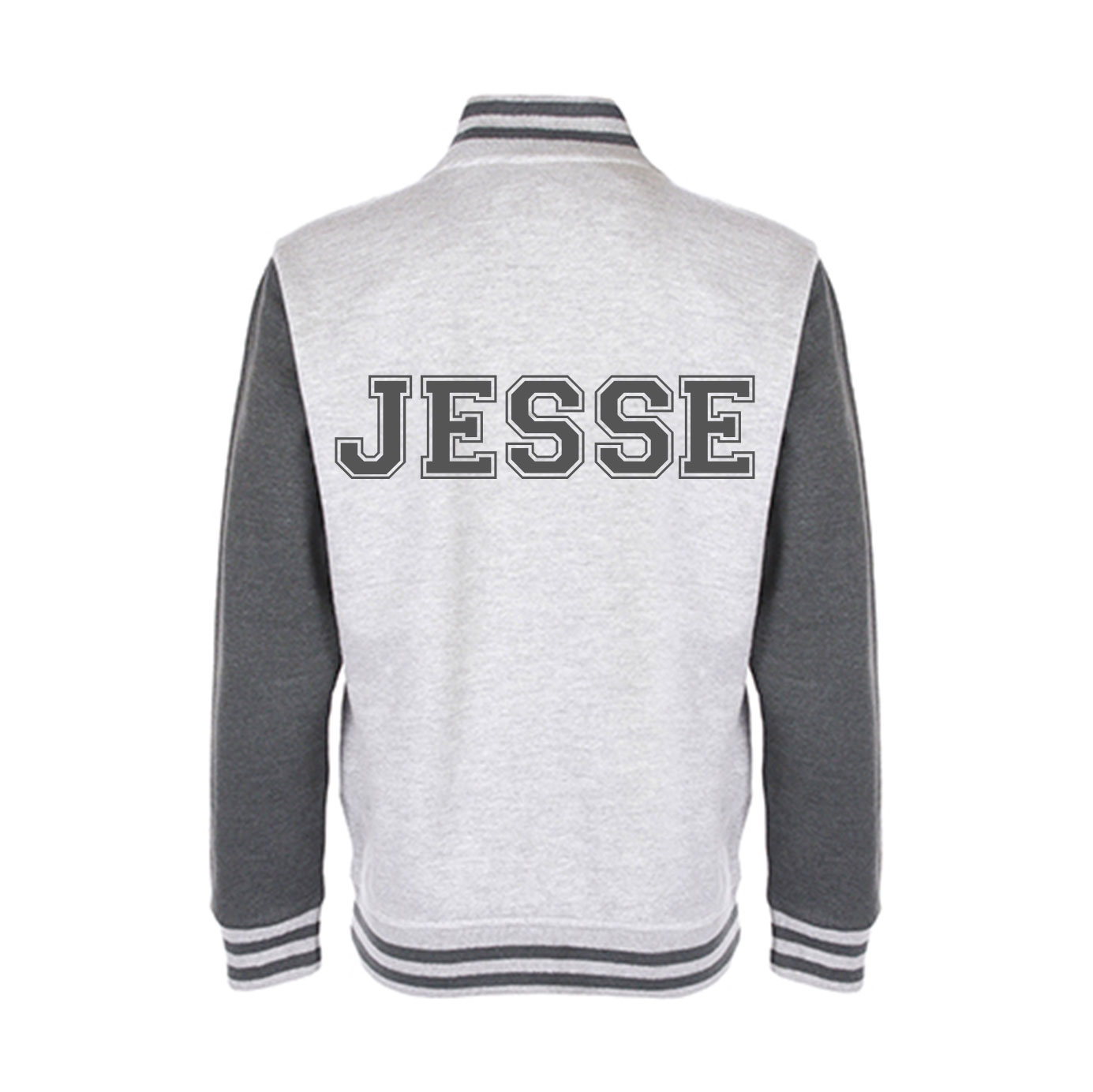 Baseball vest met je naam bedrukt grijs met naam Baseball vest Grijs