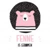 Geboortesticker Beer roze