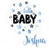 Geboortesticker Hello blauw