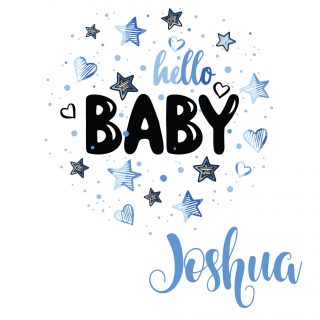 Geboortesticker Hello blauw
