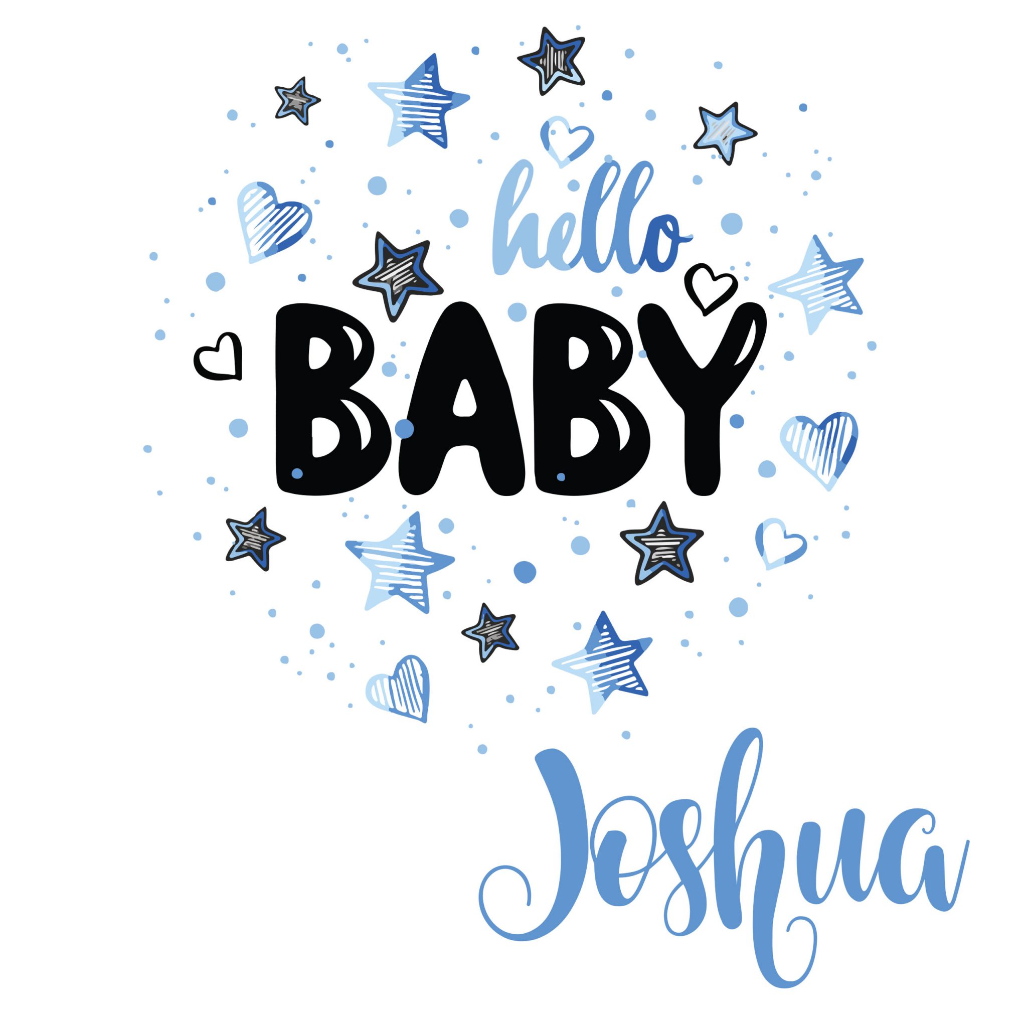 Geboortesticker hellobaby blauw Geboortesticker Hello blauw