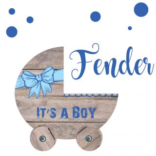 Geboortesticker Wagen blauw