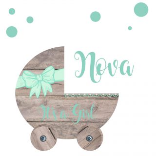 Geboortesticker Wagen mint