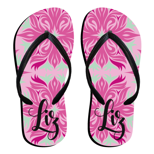 Slippers met naam hawaii roze1 Slippers Hawaii pink