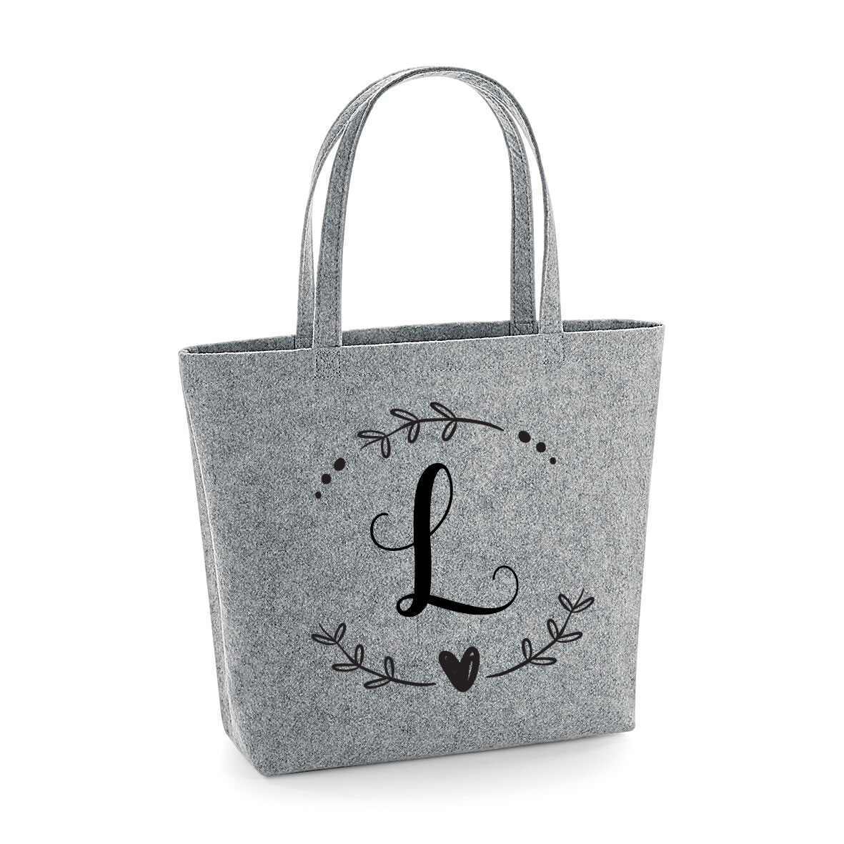 Label42-vilt-shopper-met-naam Shopper grijs Vilt