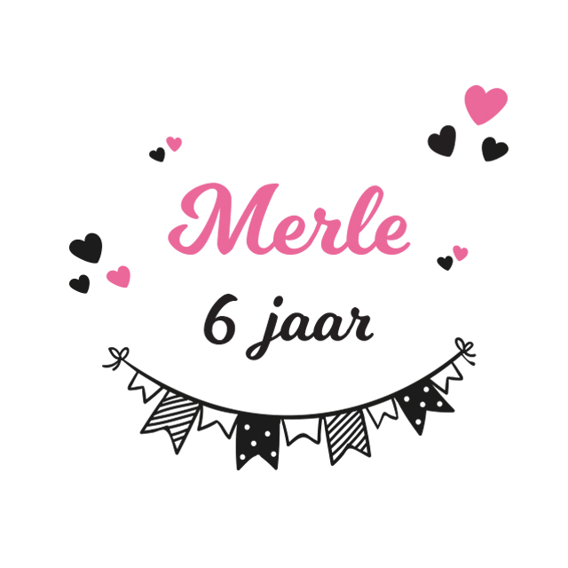 Label42-verjaardagsslinger-meisje Verjaardagssticker Hart